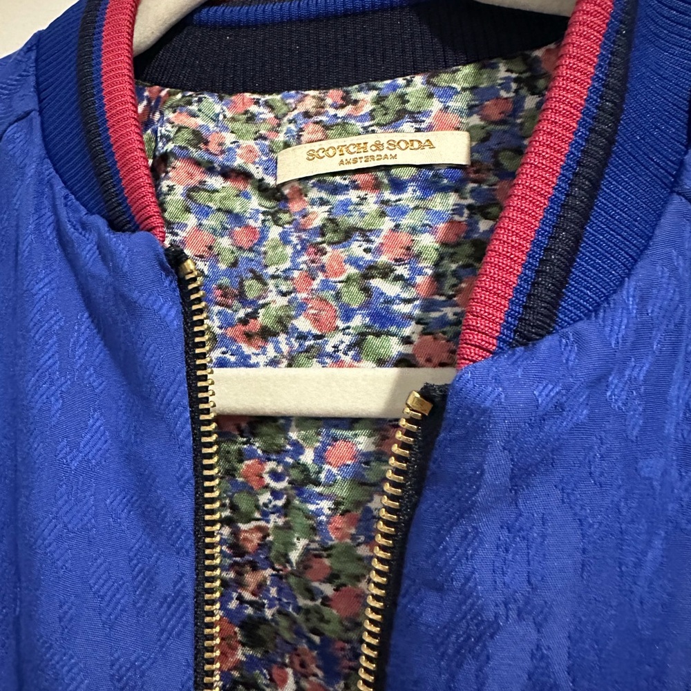 Scotch & Soda Royal Blue Puffer Jacket reversible XS - Picture 2 of 7